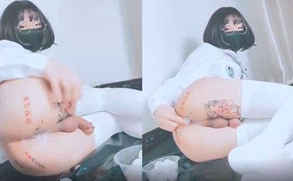 伪娘白丝产卵硅胶球塞菊花流出浓厚精液