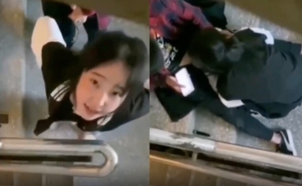 高中生泄密流出高中生情侣在学校楼梯间激情做爱被偷拍上传到网上了