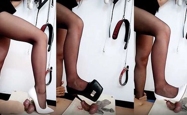 广州小丝血腥虐阳踩鸡巴高跟捅马眼出血