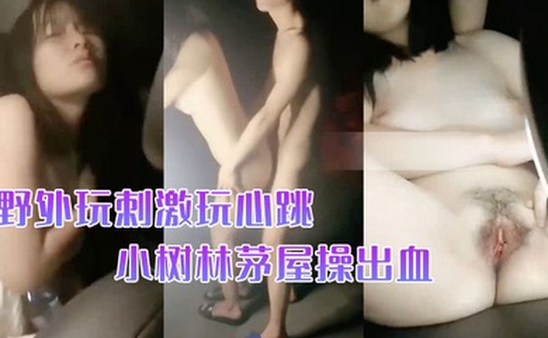 无敌小表妹野外玩刺激玩心跳2男2女车震小树林茅屋操出血