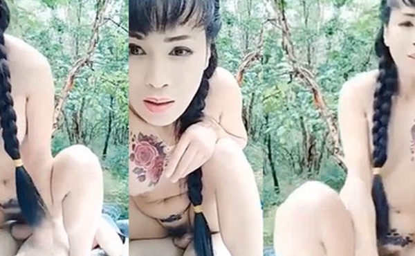 山上野战豪放姐自驾游到某景区勾引路人大哥到山上野战无套内射