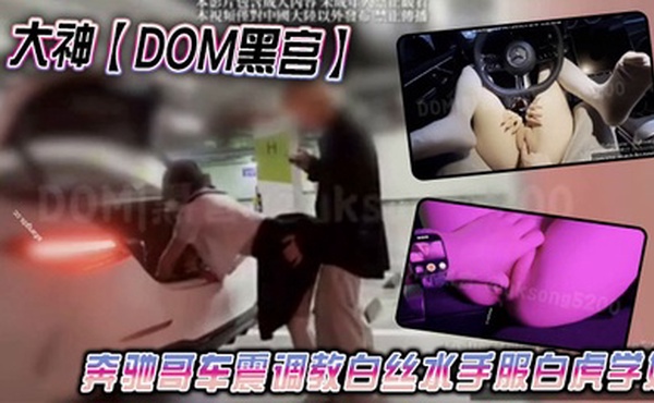 大神【DOM黑宫】奔驰哥车震调教白丝水手服白虎学妹，地下车库露出啪啪性爱