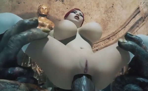 【3D】红发巨乳美少女惨遭异种奸